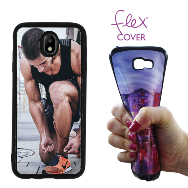 Flex Cover in silicone personalizzata per Galaxy J7 2017 base nera