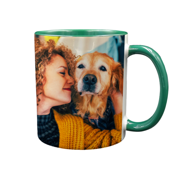 tazza personalizzata con maico e interno verde