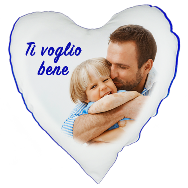 cuscino cuore personalizzato retro blu
