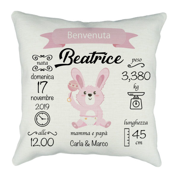 cuscino neonato personalizzato