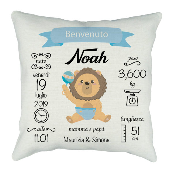 cuscino neonato personalizzato