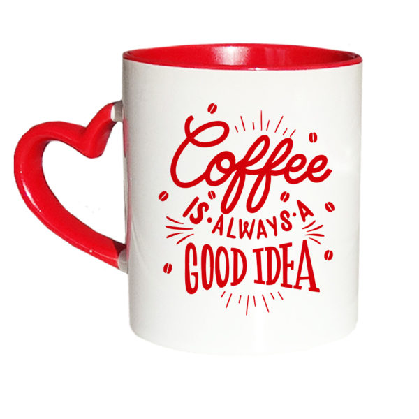 tazza manico cuore rosso personalizzata