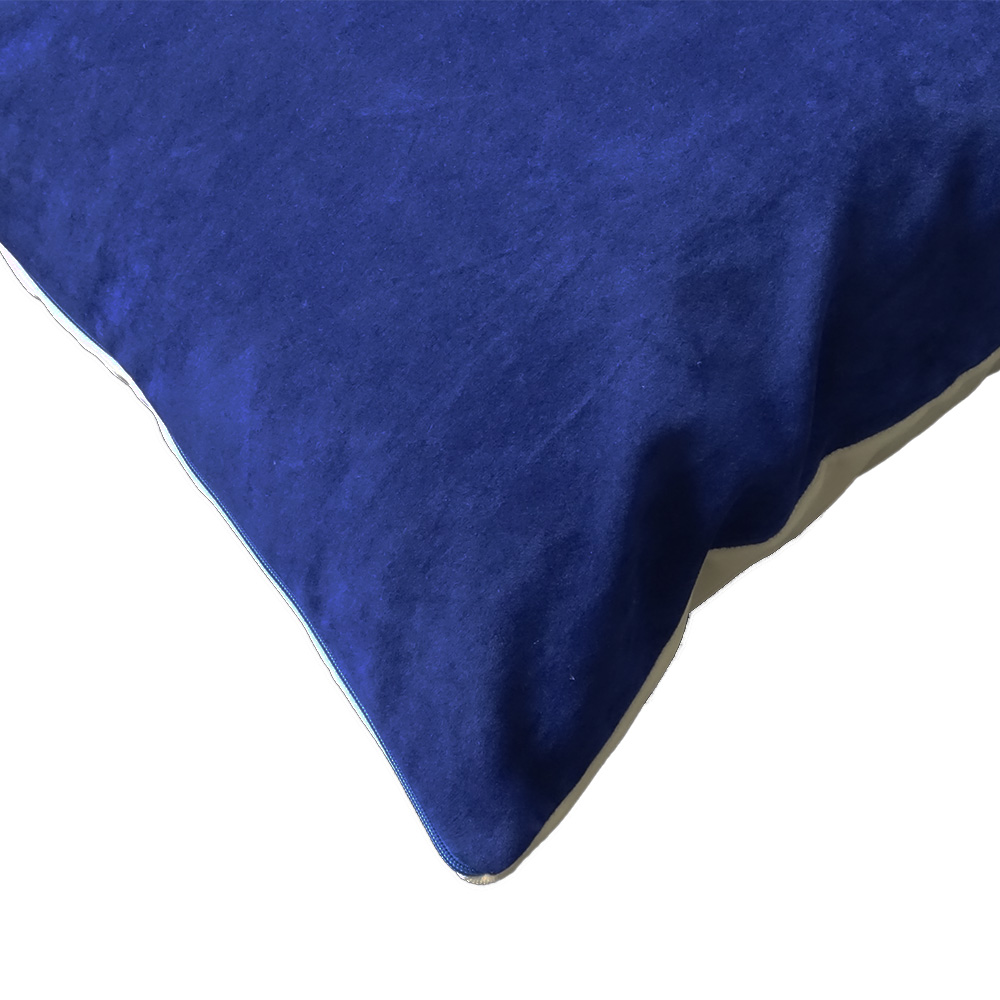 cuscino personalizzato alcantara blu