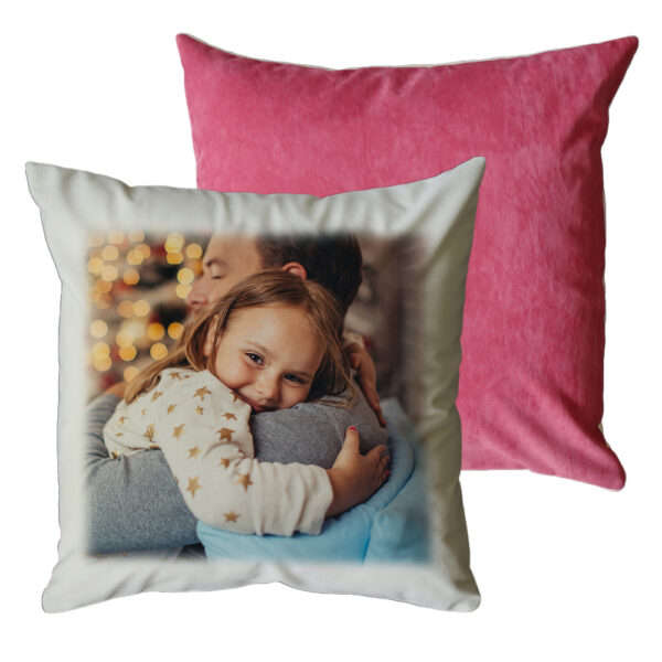 cuscino personalizzato alcantara rosa