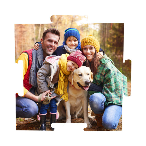 pannello a forme di pezzo di puzzle con la tua foto